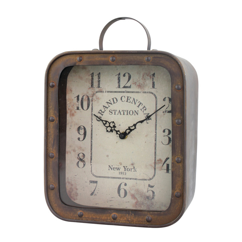 Laurel Foundry Modern Farmhouse Rustic Analog Table Clock & Reviews